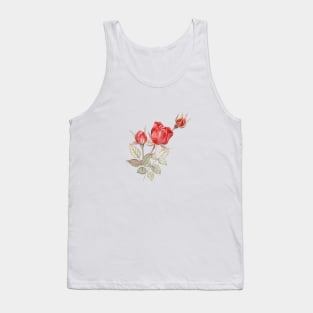 Red rose buds watercolor painting Tank Top